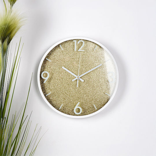 Vilde Wall Clock Plastic Gold Ø29.5cm