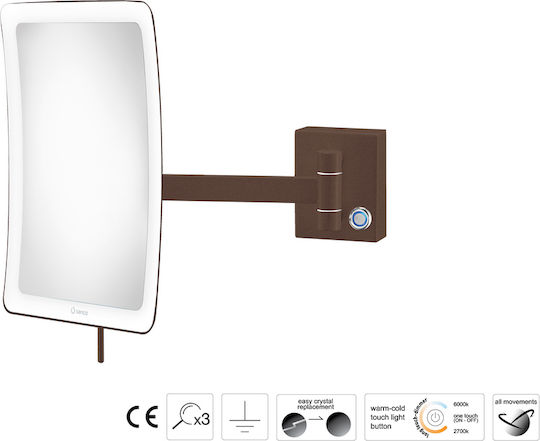 Sanco MRLED-305-A03 Oglindă De Baie Cu Mărire Lumini LED Argintie