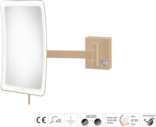 Sanco MRLED-305-A03 Oglindă De Baie Cu Mărire Lumini LED Argintie