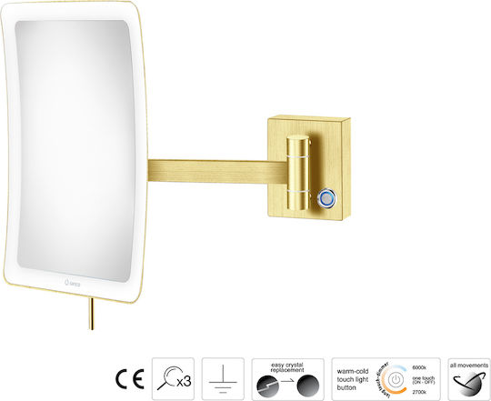 Sanco MRLED-305-A03 Oglindă De Baie Cu Mărire Lumini LED Argintie