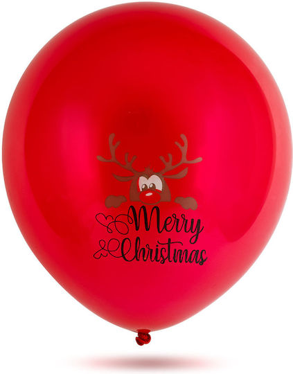 Set 10 Baloane De Crăciun Din Latex Roșii 30 cm