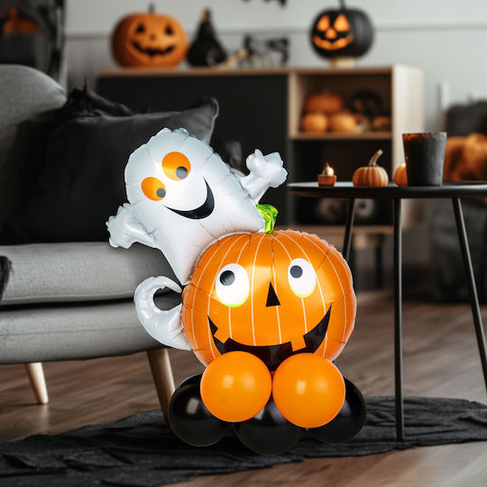 Set 10 Baloane Halloween Folie Portocalii Jumbo 80 cm