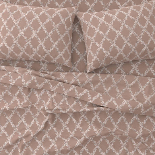 Astron Italy Lucia Σετ Υπέρδιπλο 4τμχ 160x200+40εκ. με Λάστιχο Chocolat