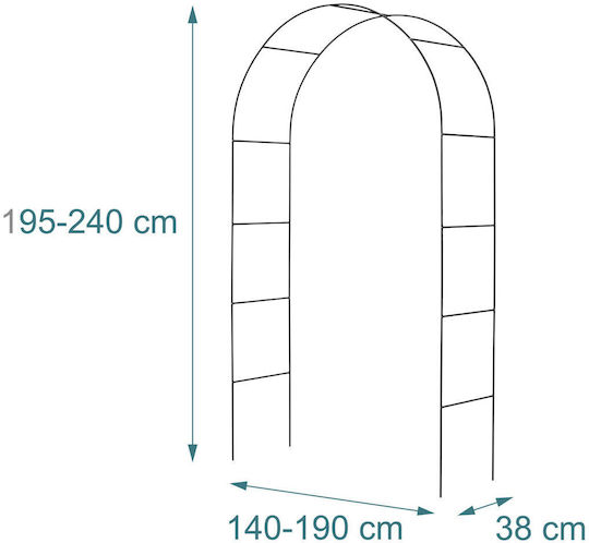 Adjustable Rose Arch Relaxdays Black 240x38x190 Cm
