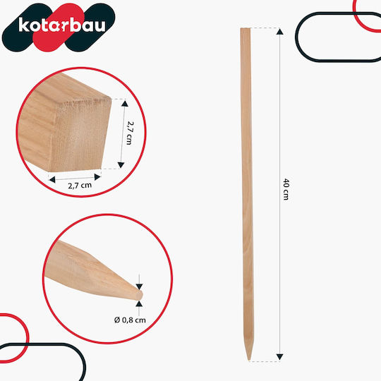 Kotarbau Holzpflanzenspieße Tomaten Gemüse Gartenstützen Bäume Sträucher 40 cm Set 5 Stück