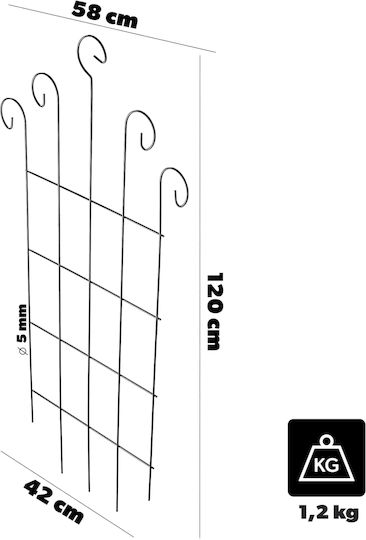 Kadax Steel Garden Post 58 X 120 Cm 4 Pcs