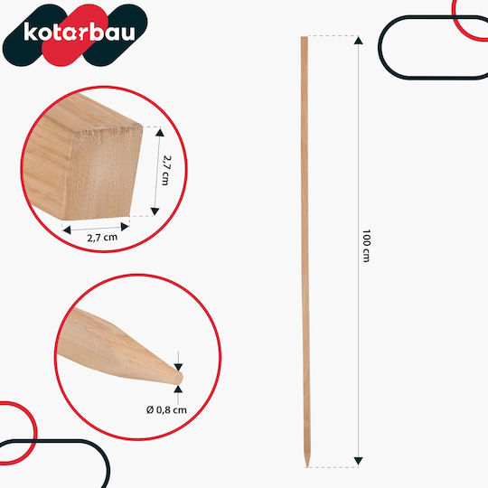 Kotarbau Wooden Stakes Tomatoes Vegetables Garden Support Trees Shrubs 100 Cm Set 5 Pcs