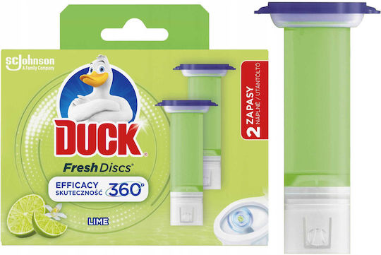 Duck Fresh Discs Bloc De Toaletă Cu Miros De Prospețime Lime 2x36ml