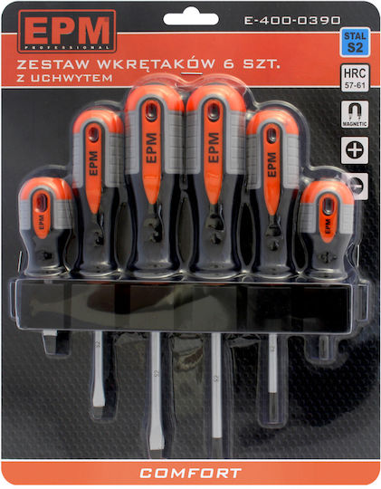 EPM Schraubendreher-Set mit 6 Magnetischen Schraubendrehern mit 6 Wechselbaren Bits