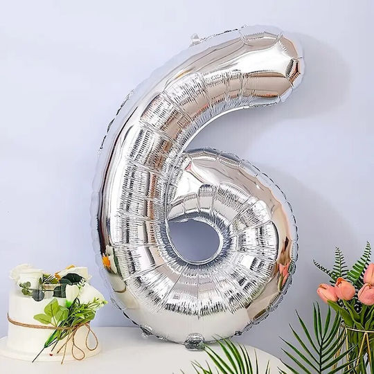 Geburtstags Luftballon Folie Jumbo Silber 81cm