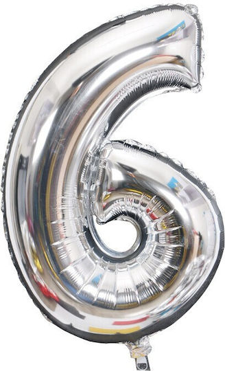 Geburtstags Luftballon Folie Jumbo Silber 81cm