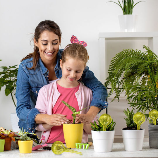 Relaxdays Set 4 Globuri de Udare din Sticlă Galbene 15x6x6 Cm