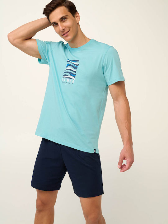Vamp Summer Men's Pyjamas Light Blue