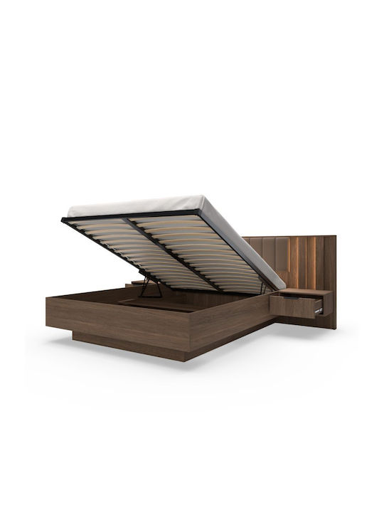 LH Home Furniture Σετ Schlafzimmermöbel-Kammer Walnuss 160x200cm 3 Stück