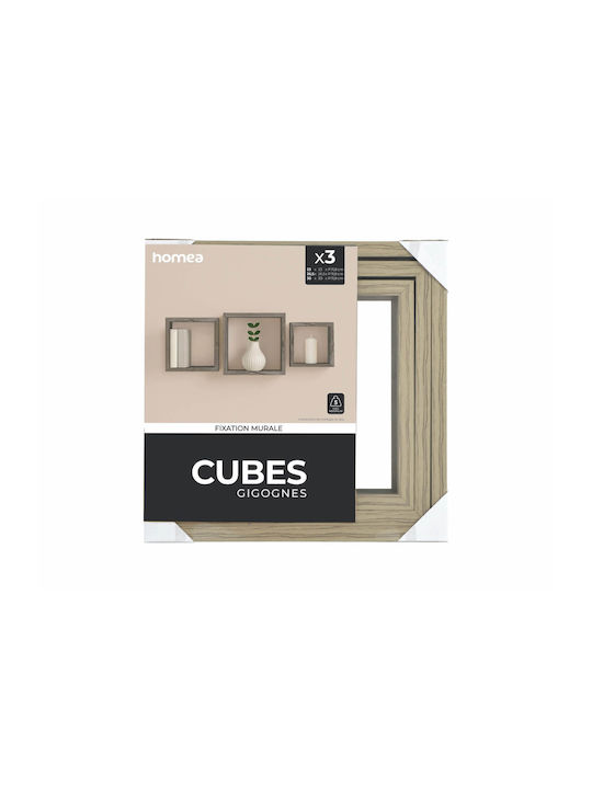 Ράφια Τοίχου Cubes Oak (3τμχ) 30x11.8x30εκ.
