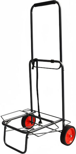 Relaxdays Căruț de Cumpărături Pliabil 100x34x44 Cm Negru Capacitate 35 Kg 2 Corzi Elastice