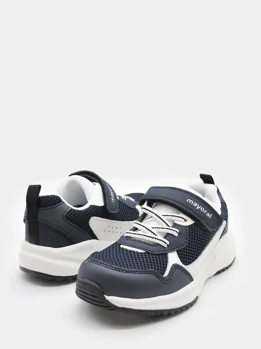 Kids Sports Shoes Running with Hoop & Loop Closure Navy Blue