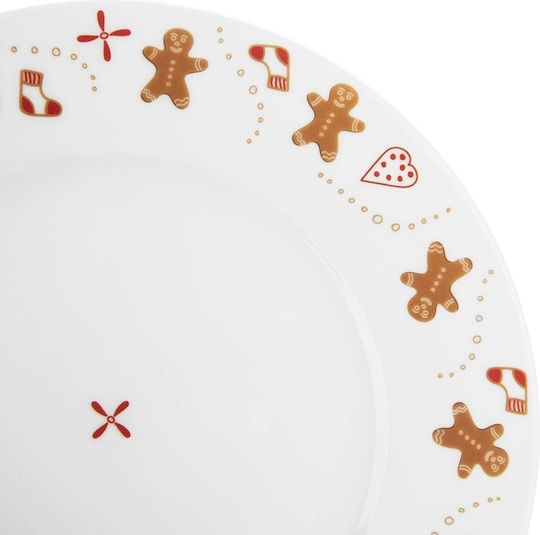 Lumarko Porcelain White Dessert Plate with Diameter 20cm