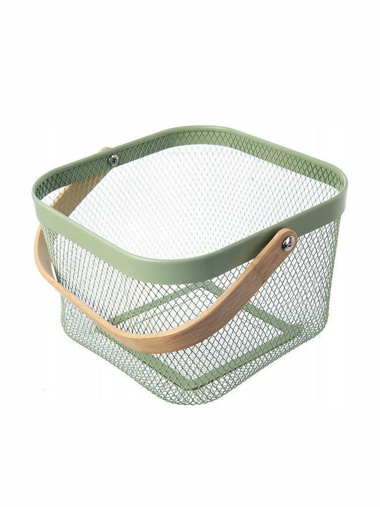 Orion Καλάθι Αποθήκευσης Bamboo Πράσινο 27x24.5x17.5cm