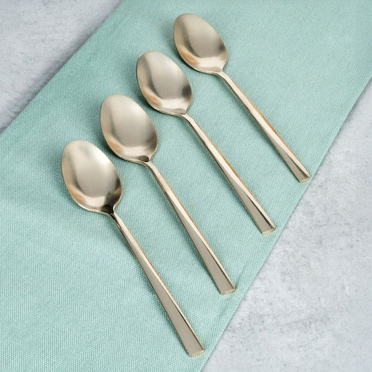 Excellent Houseware Set Linguri Cafea Ceai Inox Maro 15cm 4 Bucăți