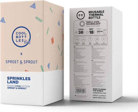 Cool Bottles Παιδικό Παγούρι Ανοξείδωτο Sprinkles Land 350ml