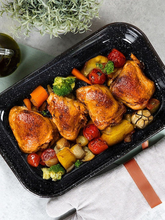 Orion Rectangular Baking Pan Stainless Steel with Enamel Coating 24.5x38cm