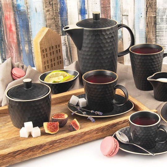 Orion Ceramic Black Teapot 1300ml