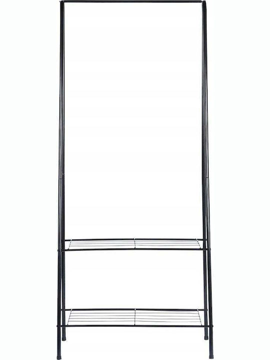 Vilde Κρεμάστρα Δαπέδου από Μέταλλο Μαύρη 60x35x153cm