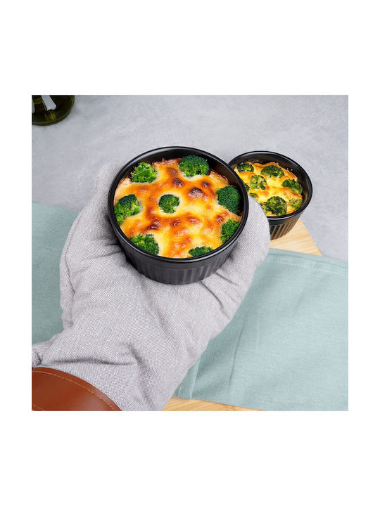 Vilde Round Heat-Resistant Cookware for Souffle Made of Porcelain 10x5cm 2 Pieces