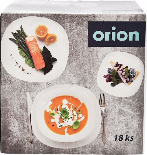 Orion Бял Стъкло Сервизи за хранене 18бр
