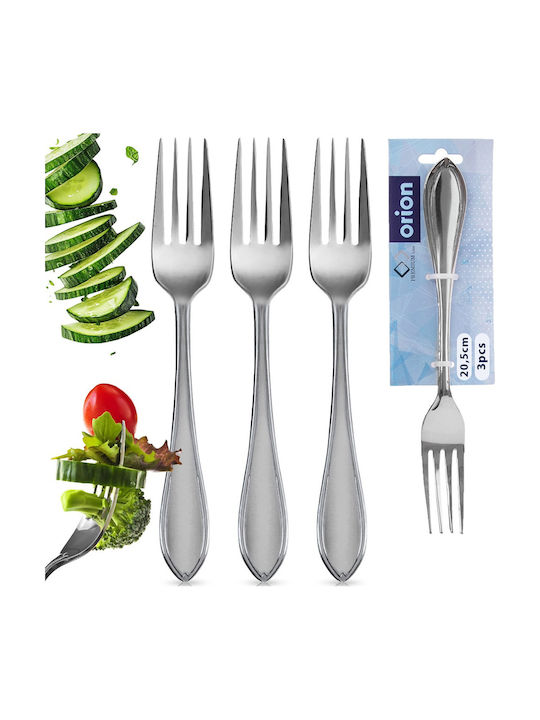 Orion Set Forks Table Stainless Steel Grey 20.5cm 3 Pieces