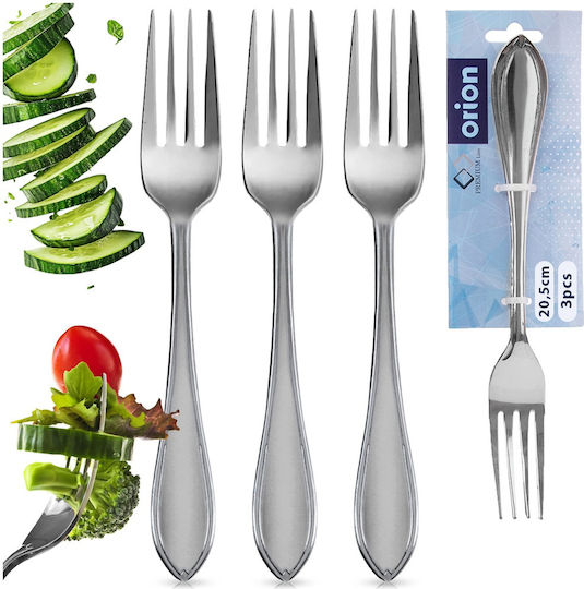 Orion Set Forks Table Stainless Steel Grey 20.5cm 3 Pieces