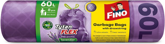 Alista Home Sacuri De Gunoi Parfumate Capacitate 60lt Cu Bandă De Dantelă 8 Buc Violet