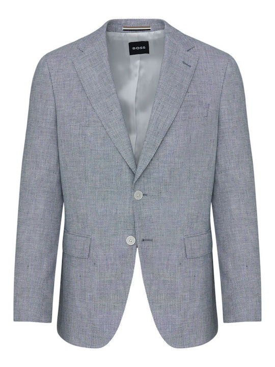 H Hutson Men's Summer Suit Jacket Slim Fit Blue