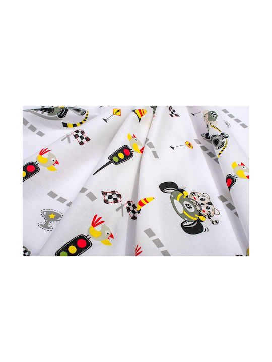 Dimcol Baby Duvet Cover Animal Grand Prix 590 White Olive 120x160cm