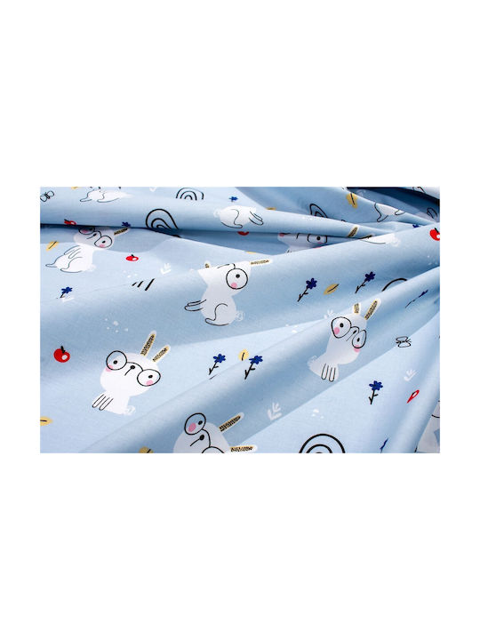 Dimcol Baby Duvet Cover Rabbit Garden 584 Sky Blue 120x160cm