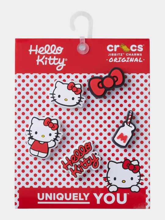 Crocs Джибитс Декорации За Обувки Hello Kitty Червени 5 Брой