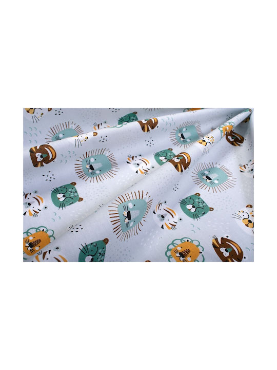 Dimcol Big Cats 28 Kids Duvet Cover Single Cotton Light Aqua 160x240cm