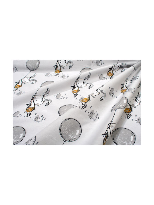 Dimcol Floating Bunny 715 Kids Duvet Cover Single Cotton Grey 160x240cm