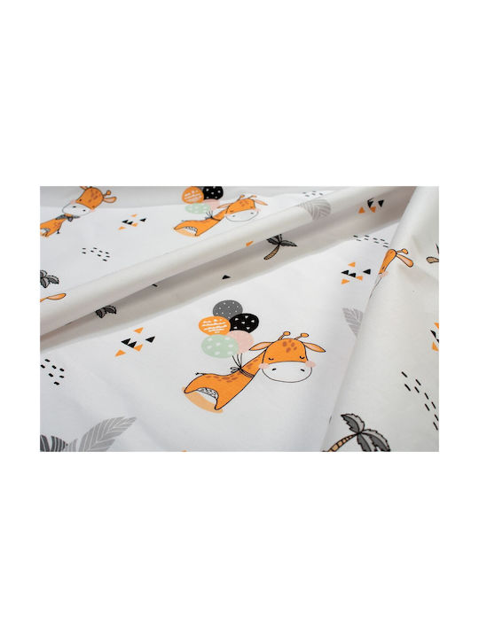 Dimcol Giraffe 599 Kids Single Cotton Duvet Cover White-Orange 160x240cm