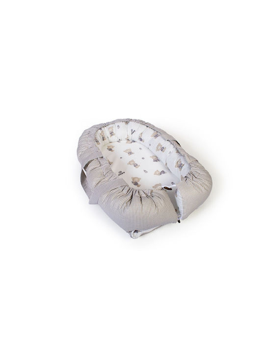 Dimcol Baby Pillow Nest Bear's Nest White-Grey 60x85cm