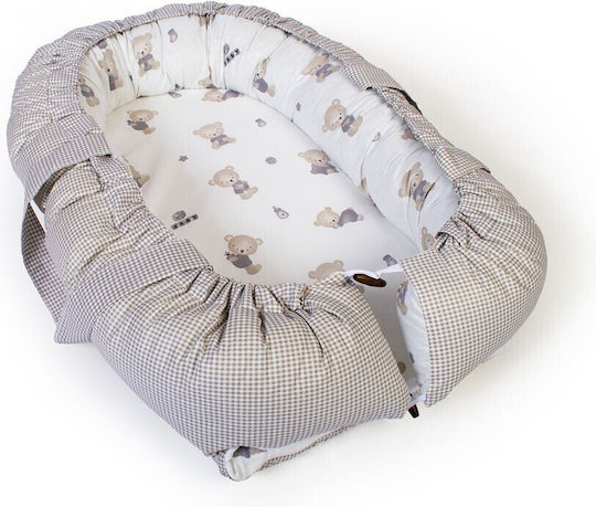 Dimcol Baby-Kissen Nest Bear's Nest Weiß-Grau 60x85cm