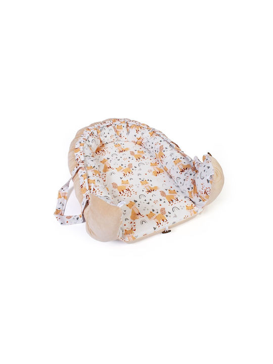 Dimcol Baby Pillow Nest Cute Fox White-Beige 60x85cm