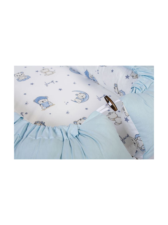 Dimcol Baby-Kissen Nest Bear's Nest Weiß-Himmelblau 60x85cm