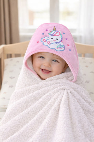 SteweHome Baby Hooded Towel Unicorn 100x100cm