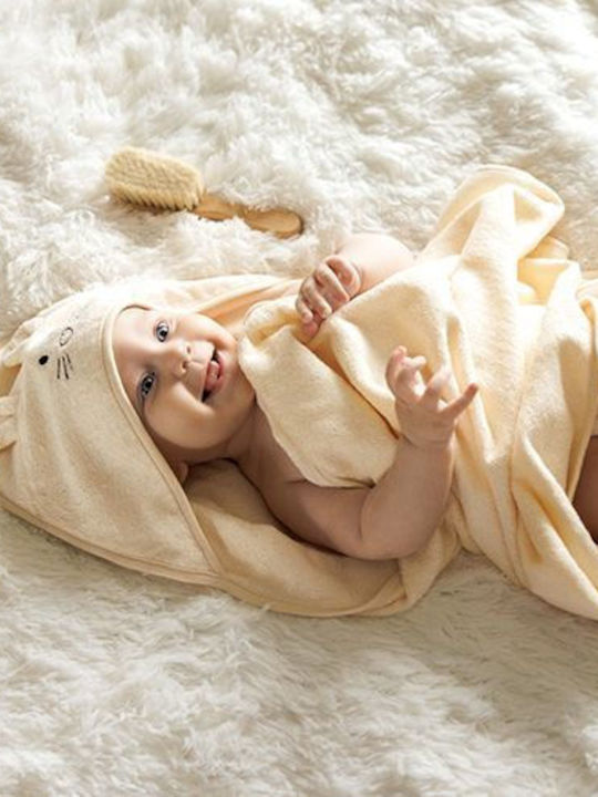 Babyono Baby Bathrobe Hooded Beige 100x100cm
