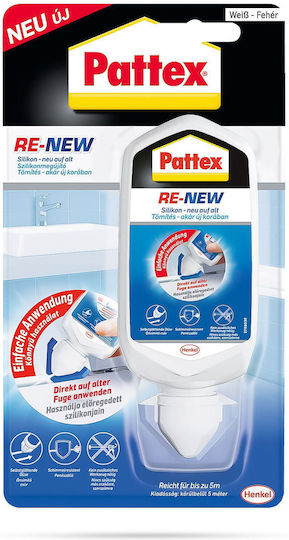 Pattex Re New Silicon Special 80ml Rezistent la Mucegai Reparare Rosturi Baie Cadă Duș