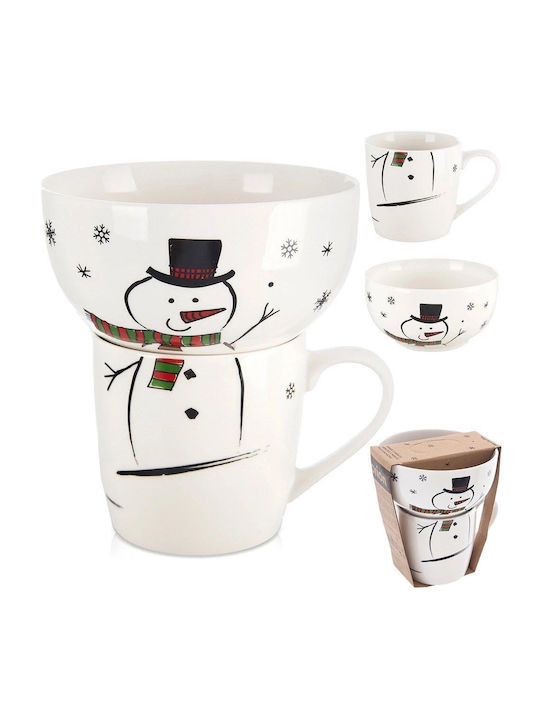 Orion Set Christmas Porcelain Cups Snowmen 530ml 2 Pieces