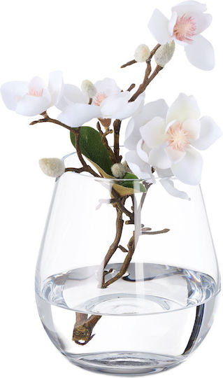 Relaxdays Glasvase Transparent 14xH16cm Relaxdays Glasvase Transparent 14xH16cm