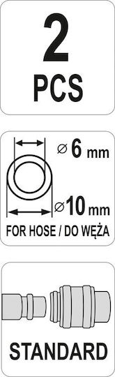 Conector Rapid M Primăvară Furtun 6x10mm 2 Bucăți Yt-24103 Yato